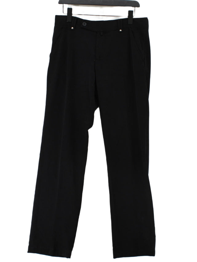Adolfo Dominguez Women's Suit Trousers UK 14 Black Polyester with Rayon