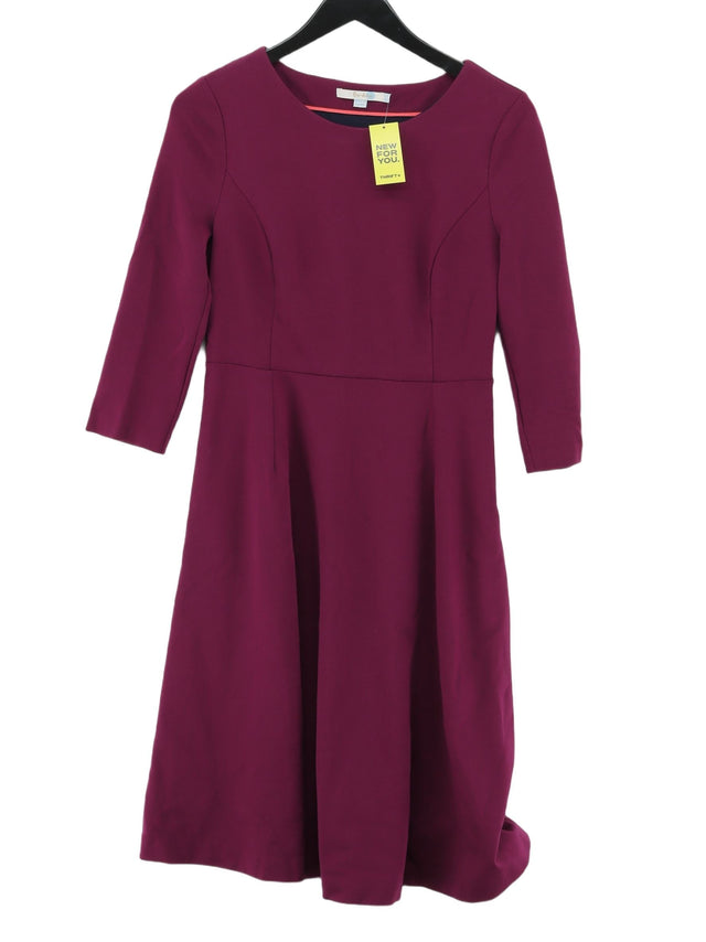 Boden Women's Midi Dress UK 12 Purple Cotton with Elastane, Polyamide