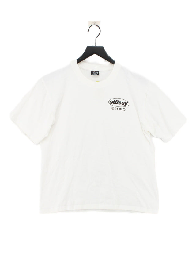Stussy Men's T-Shirt M White 100% Cotton