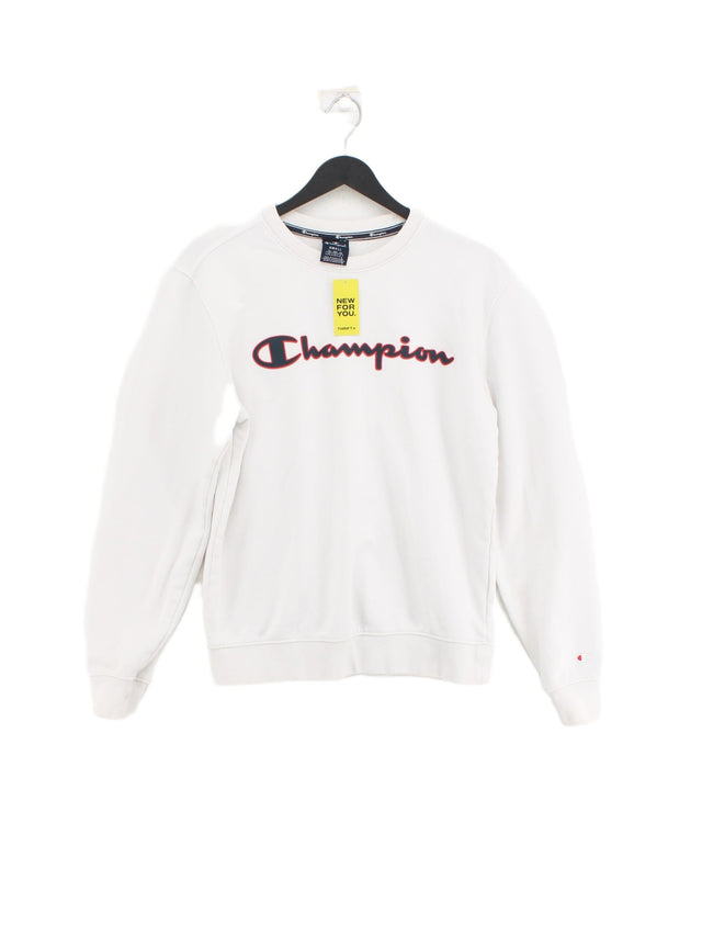 Champion Men's Jumper S White Cotton with Polyester