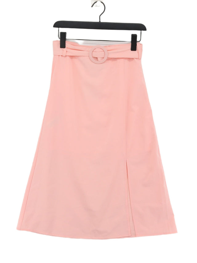 Fashion Union Women's Midi Skirt UK 8 Pink 100% Polyester
