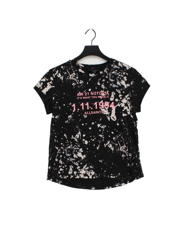 AllSaints Women's T-Shirt UK 10 Black 100% Cotton
