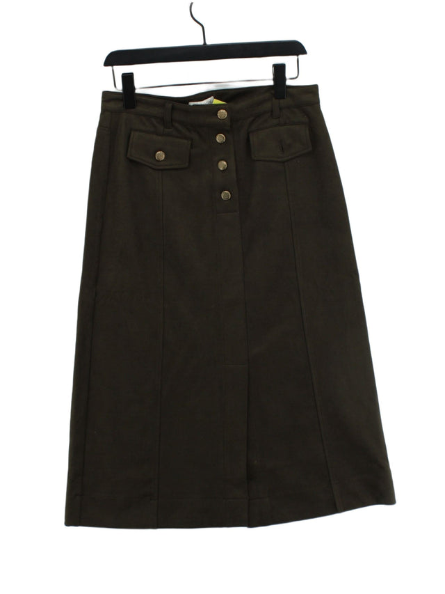 Monsoon Women's Midi Skirt UK 8 Green Polyester with Elastane