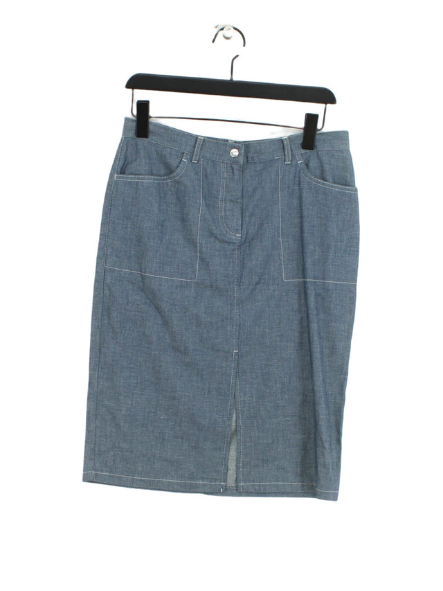 Fcuk Women's Midi Skirt UK 10 Grey Cotton with Nylon