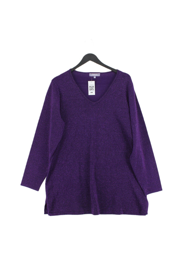 Michele Hope Women's Jumper UK 18 Purple Viscose with Nylon, Other, Polyester