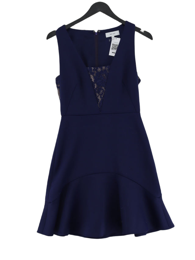 Reiss Women's Midi Dress UK 8 Blue 100% Cotton