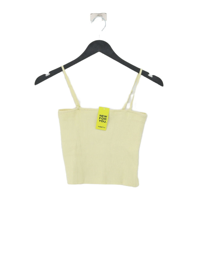 Intermix Women's Top S Yellow Cotton with Elastane, Nylon