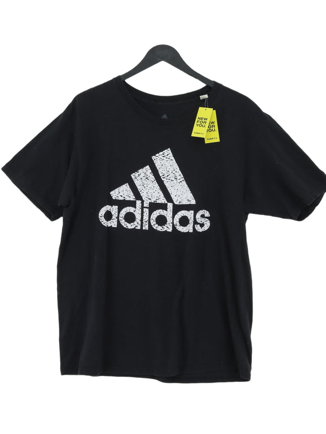 Adidas Men's T-Shirt L Black 100% Cotton