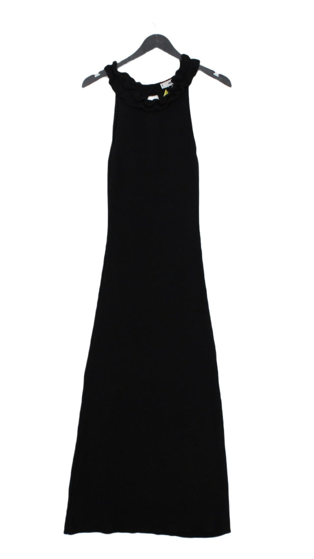 MNG Women's Maxi Dress M Black Polyester with Cotton, Polyamide