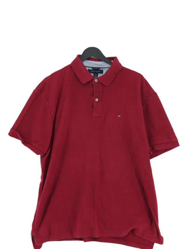 Tommy Hilfiger Men's Polo XL Red 100% Cotton