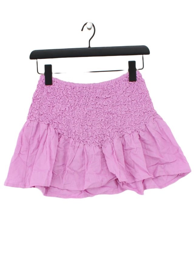 AsYou Women's Mini Skirt UK 6 Pink Cotton with Other