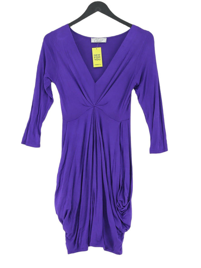 Closet Women's Midi Dress UK 8 Purple Viscose with Elastane