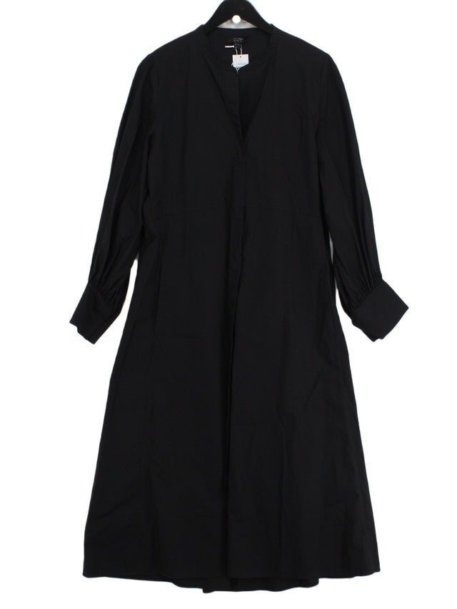 COS Women's Maxi Dress UK 14 Black 100% Cotton