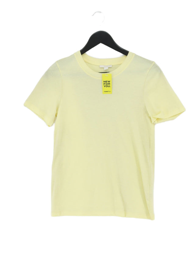 COS Women's T-Shirt XS Yellow 100% Cotton