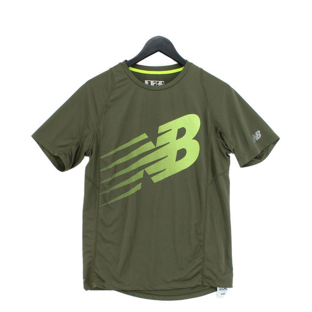 New Balance Men's T-Shirt S Green 100% Polyester