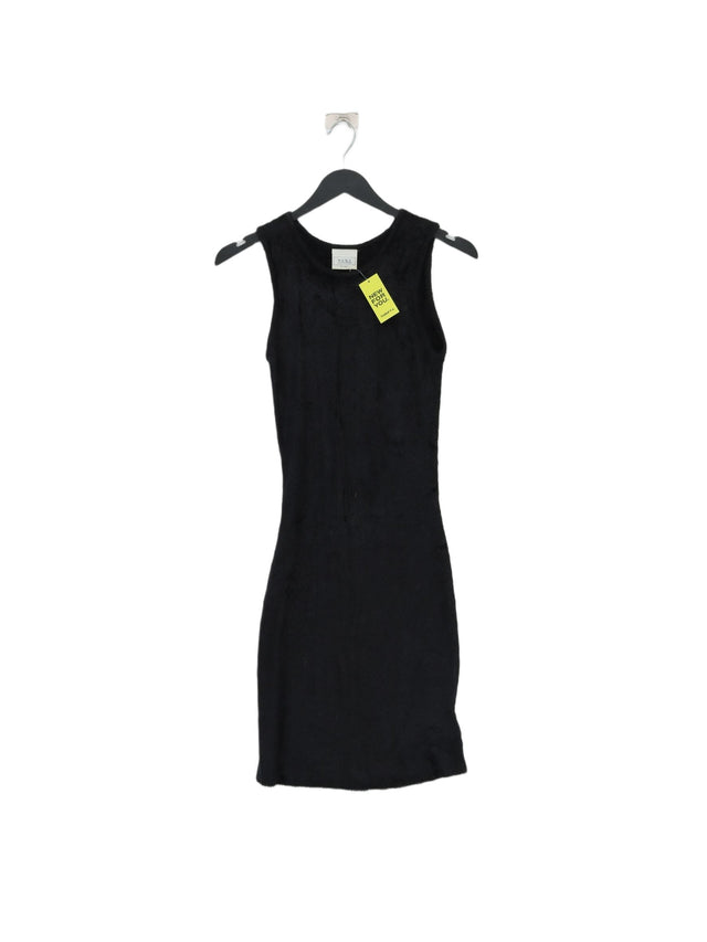 Next Women's Midi Dress S Black Viscose with Nylon
