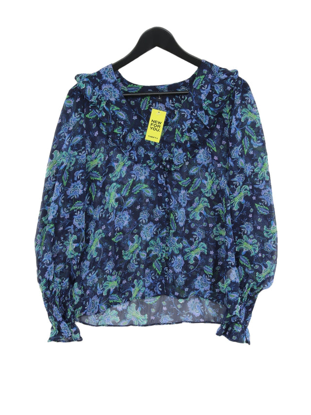 French Connection Women's Top M Blue 100% Polyester