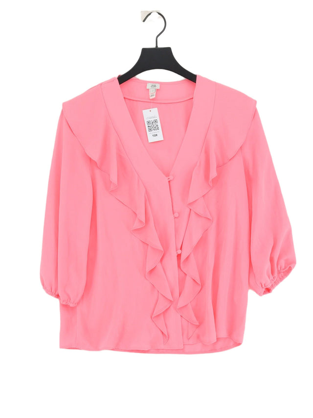 River Island Women's Blouse UK 10 Pink 100% Polyester