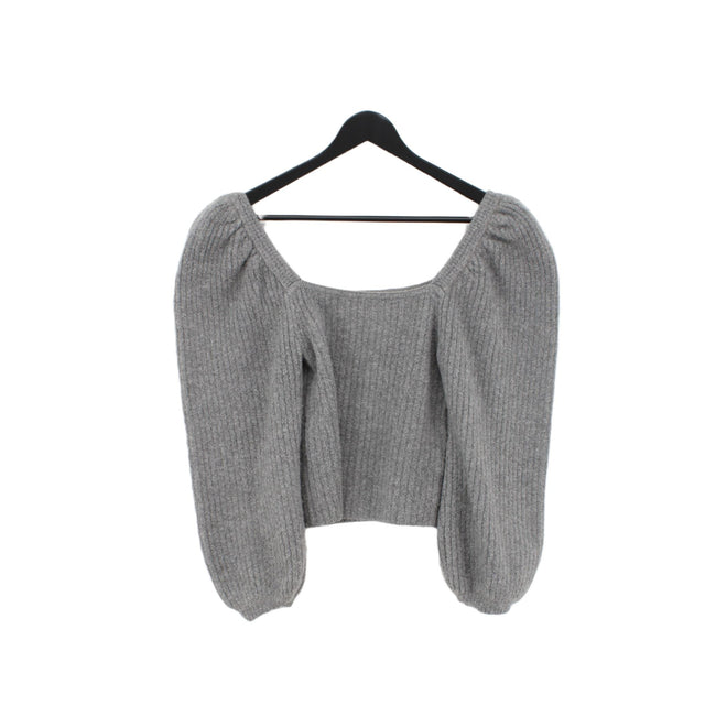 Zara Women's Jumper S Grey Acrylic with Elastane, Nylon, Wool