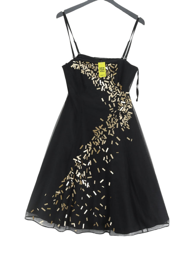 Coast Women's Midi Dress UK 14 Black Polyester with Other, Silk