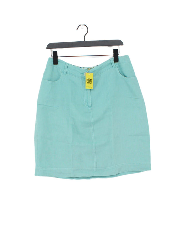 Boden Women's Midi Skirt UK 14 Green Linen with Cotton
