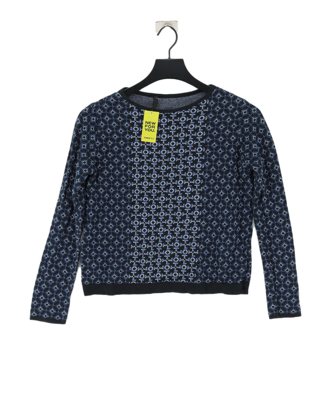 Topshop Women's Top UK 8 Blue Acrylic with Cotton