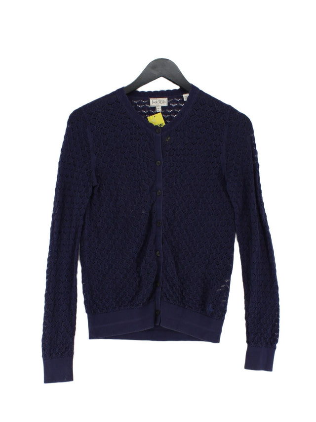 Jack Wills Women's Cardigan UK 10 Blue 100% Cotton