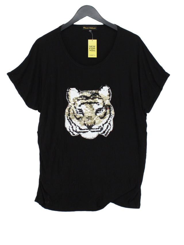 Frank Usher Women's T-Shirt S Black Polyester with Elastane