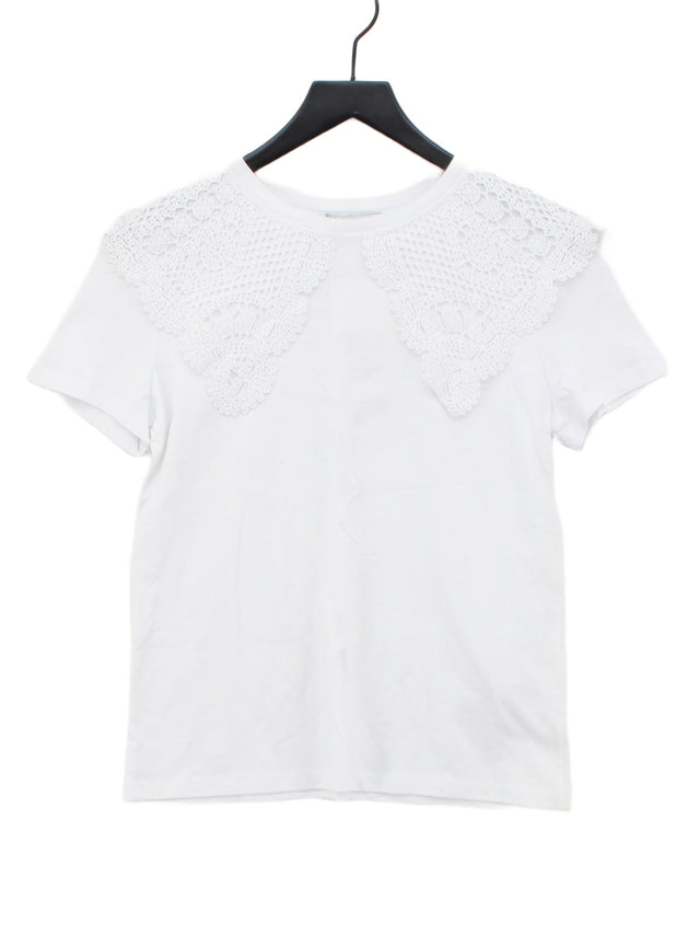 Zara Women's T-Shirt S White 100% Polyester