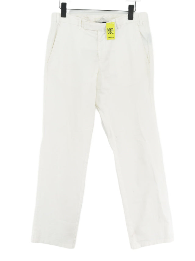 Armani Women's Suit Trousers W 46 in White Cotton with Elastane