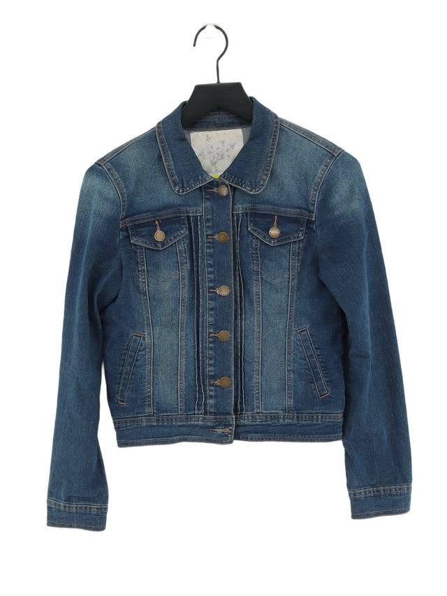 Rocha.John Rocha Women's Jacket UK 8 Blue Cotton with Elastane, Polyester