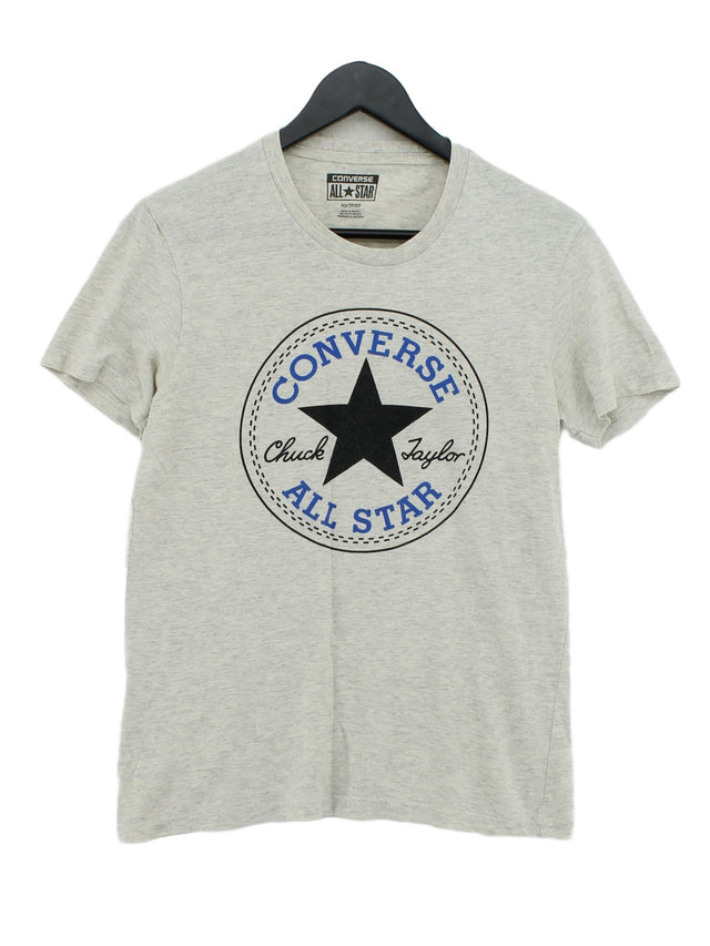 Converse Men's T-Shirt XS Cream Cotton with Polyester