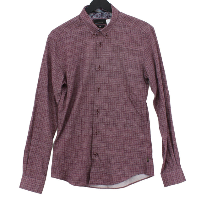 Remus Uomo Men's Shirt S Purple 100% Cotton