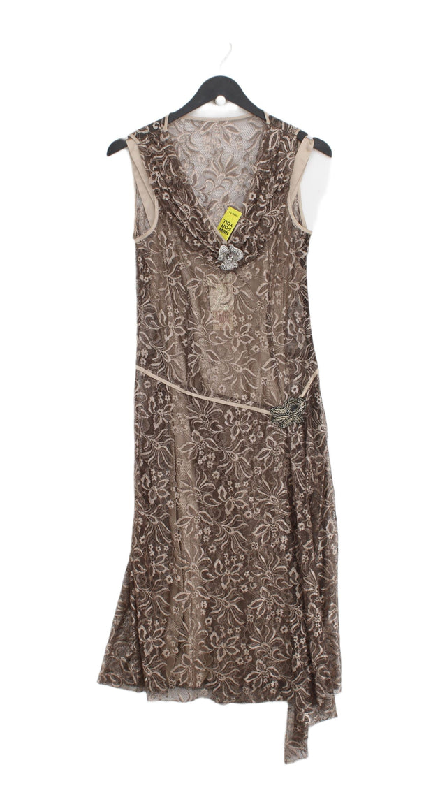 Phase Eight Women's Midi Dress UK 10 Brown 100% Other
