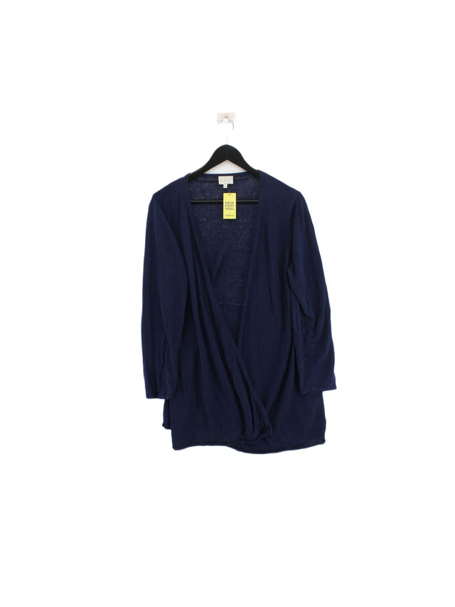 East Women's Cardigan XL Blue 100% Linen