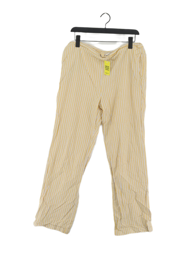 Toast Women's Trousers UK 12 Yellow 100% Cotton