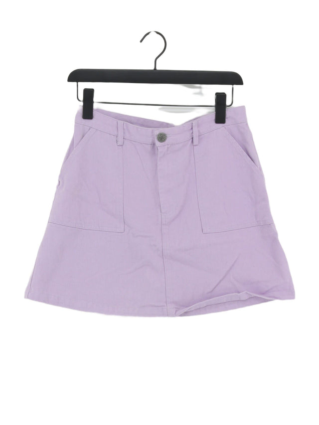 Lucy & Yak Women's Mini Skirt UK 12 Purple 100% Cotton