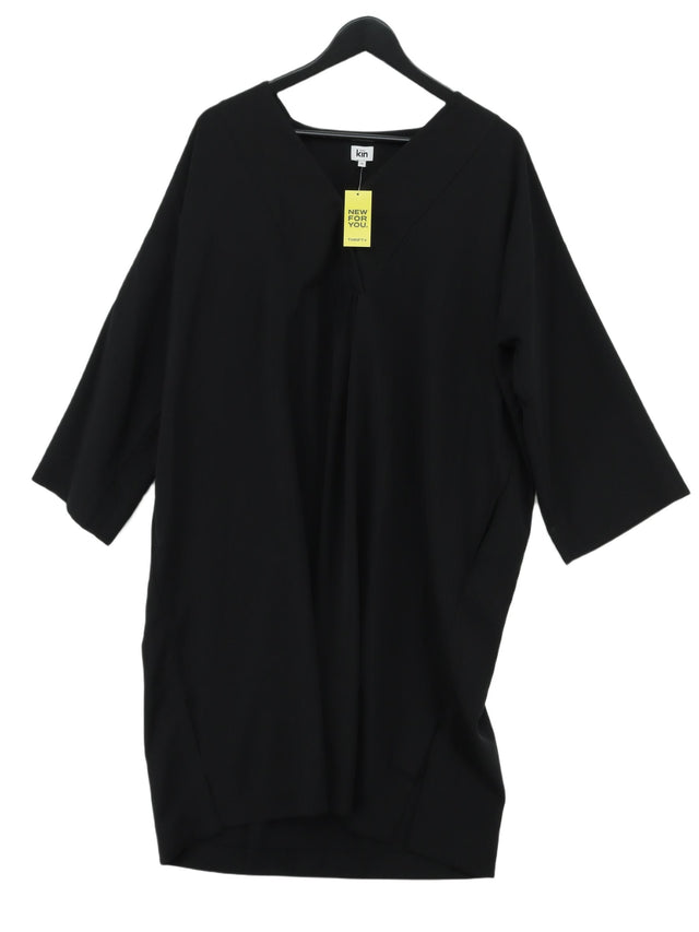 Kin Women's Midi Dress UK 14 Black 100% Polyester