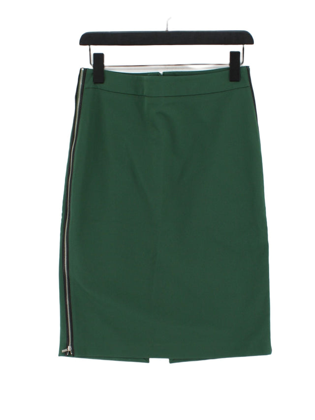 Zara Women's Midi Skirt M Green Nylon with Elastane