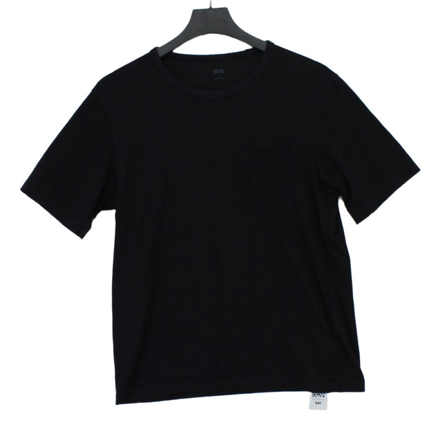 Uniqlo Men's T-Shirt S Black Cotton with Elastane