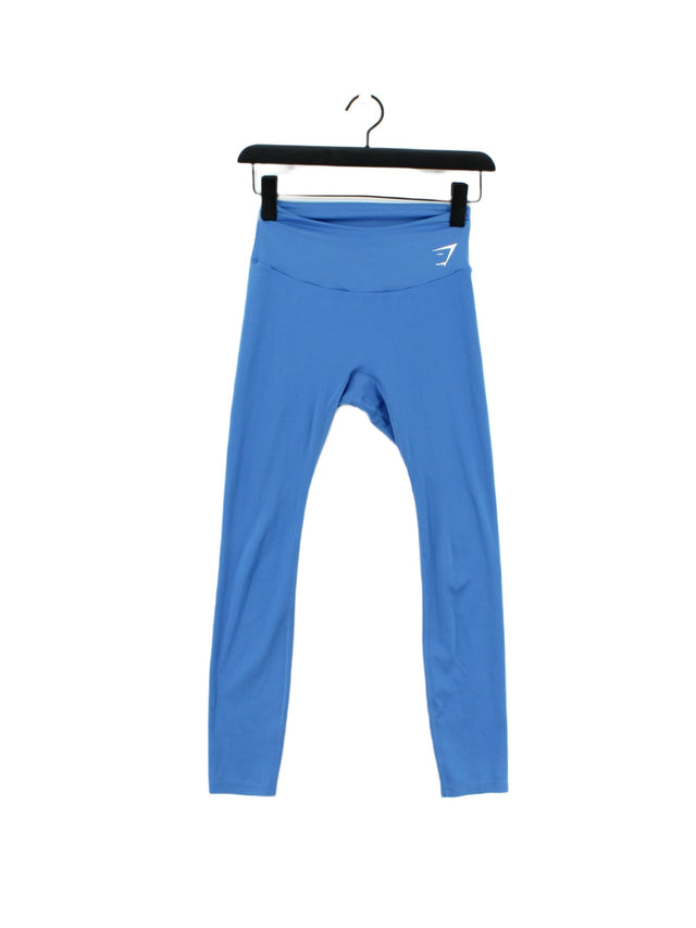 Gymshark Women's Sports Bottoms S Blue Polyester with Elastane