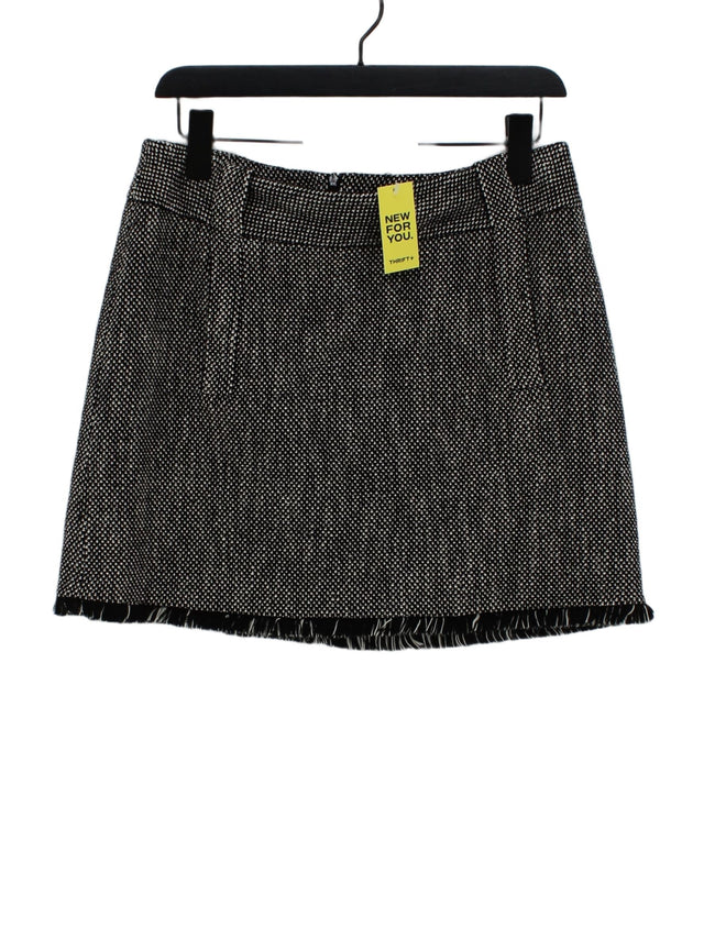 Karen Millen Women's Mini Skirt UK 12 Black Cotton with Elastane, Other