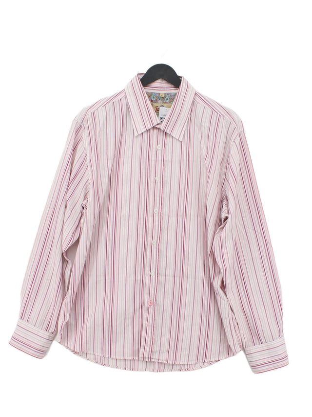 Joe Browns Men's Shirt XL Pink Cotton with Polyester