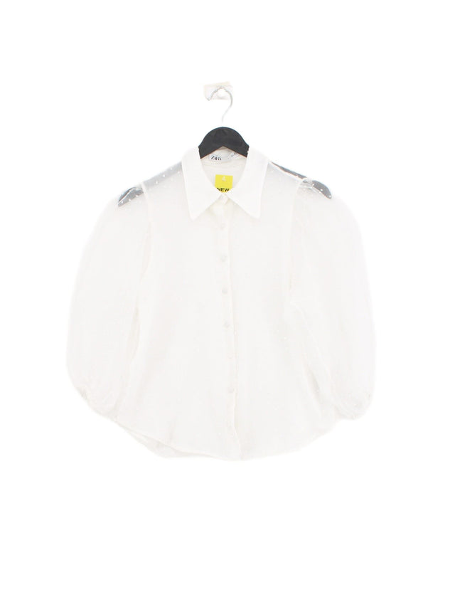 Zara Women's Shirt S White 100% Polyester