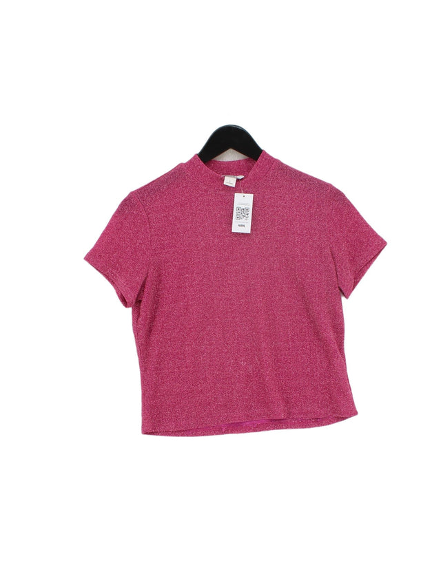Monki Women's Top L Pink Polyamide with Other