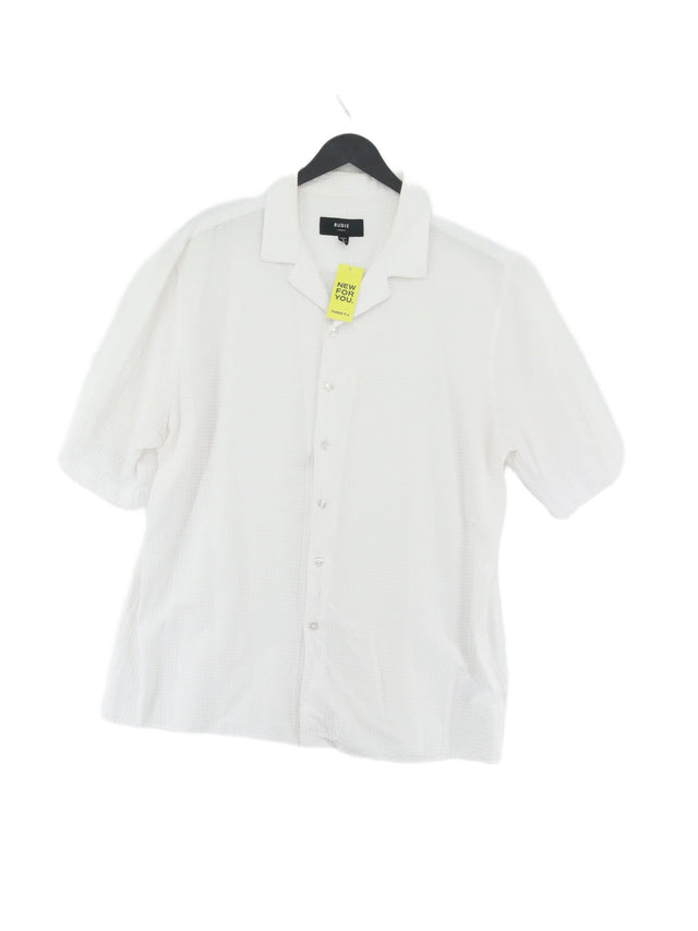 Rudie Men's Shirt M White Cotton with Elastane, Polyester