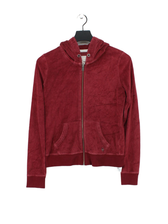 Hollister Women's Hoodie S Red Cotton with Polyester