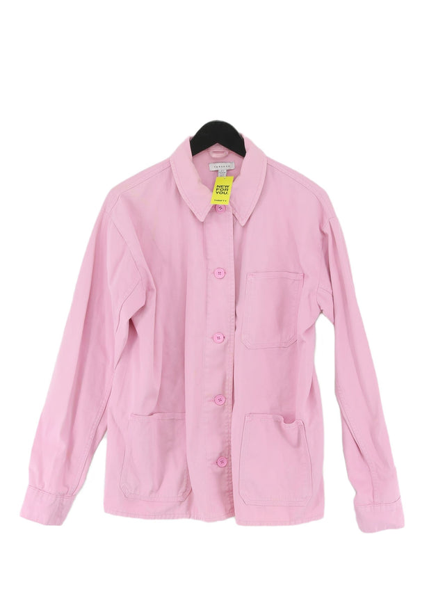 Topshop Women's Jacket S Pink 100% Cotton