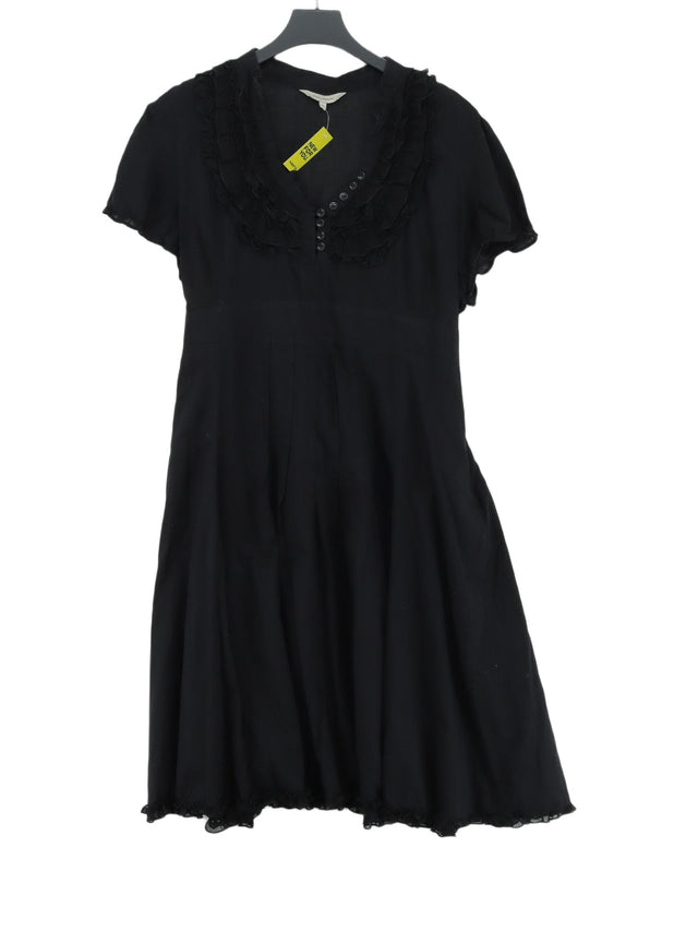 Rocha.John Rocha Women's Midi Dress UK 20 Black Cotton with Other, Polyester