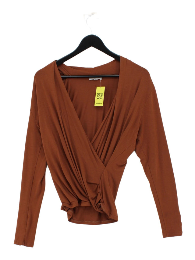 Pure Collection Women's Top L Brown Lyocell Modal with Elastane